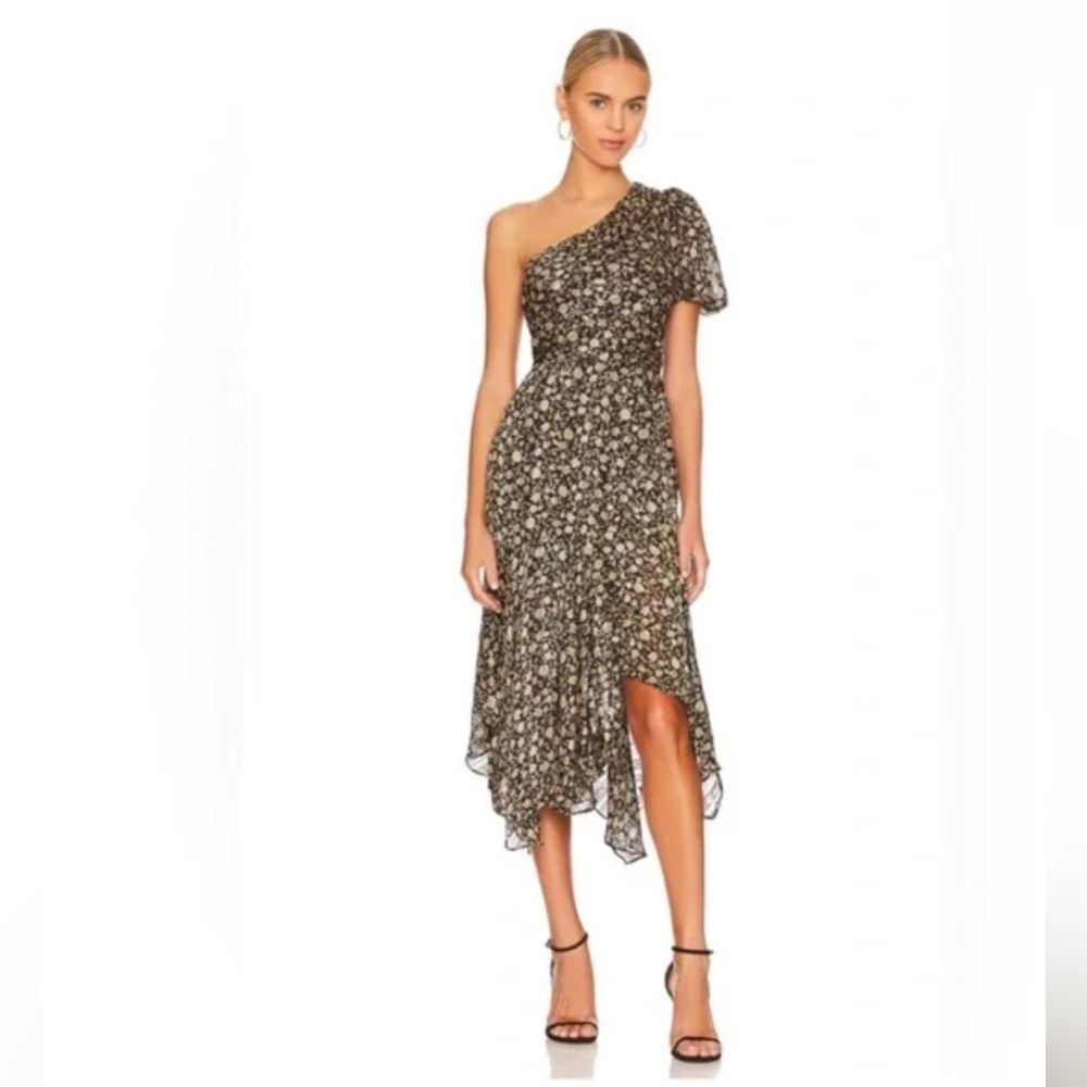 ASTR the Label Santorini Floral One Shoulder Midi Dress NWT